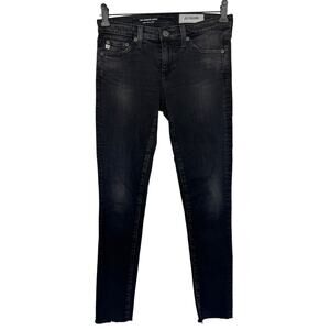 AG The Legging Ankle Super Skinny Ankle Jeans, Charcoal Black, Size 24